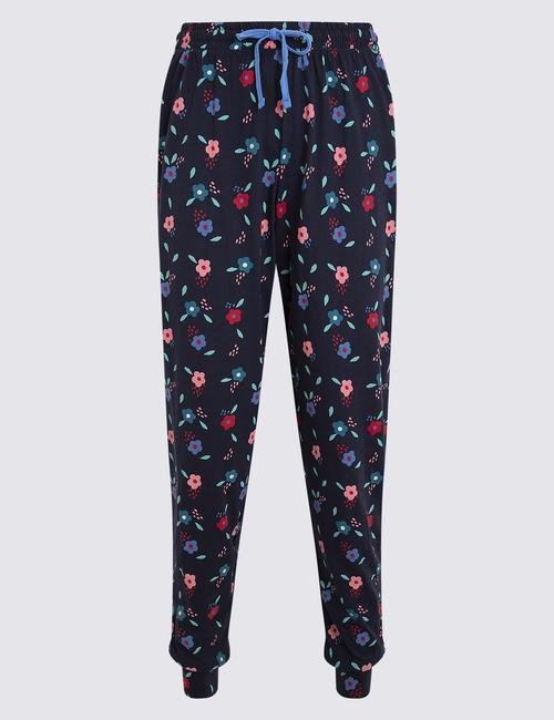 Lacivert Desenli Kısa Kollu Pijama Takımı