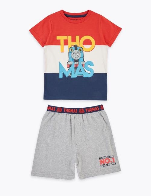 Kırmızı Thomas & Friends™ Saf Pamuklu Pijama Takımı