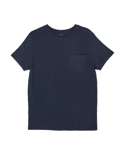 Lacivert Kısa Kollu Cep Detaylı T-Shirt