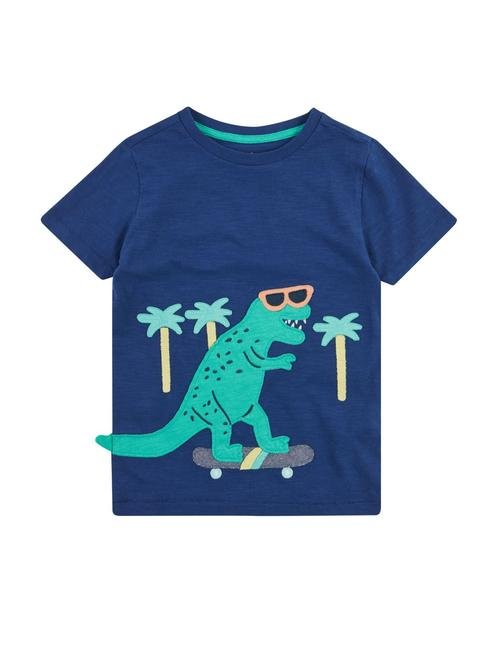 Mavi Dinozor Desenli T-Shirt