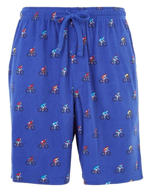 Mavi Bisiklet Desenli Şort Pijama Altı