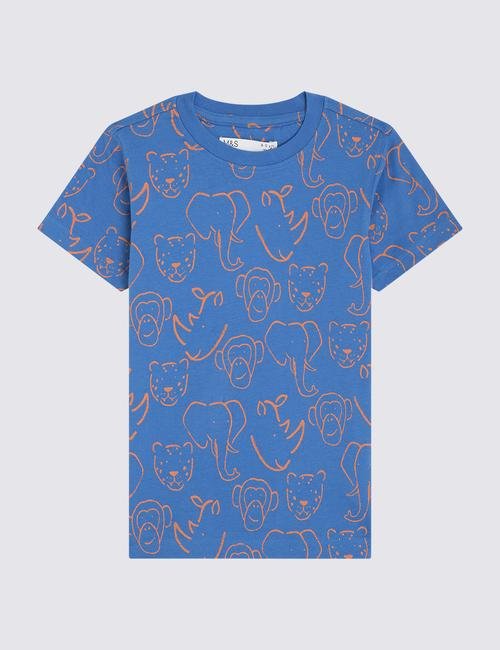 Mavi Kısa Kollu T-Shirt