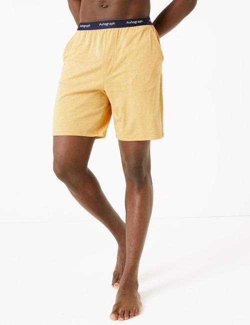Sarı Luxury Supersoft Supima® Şort Pijama Altı