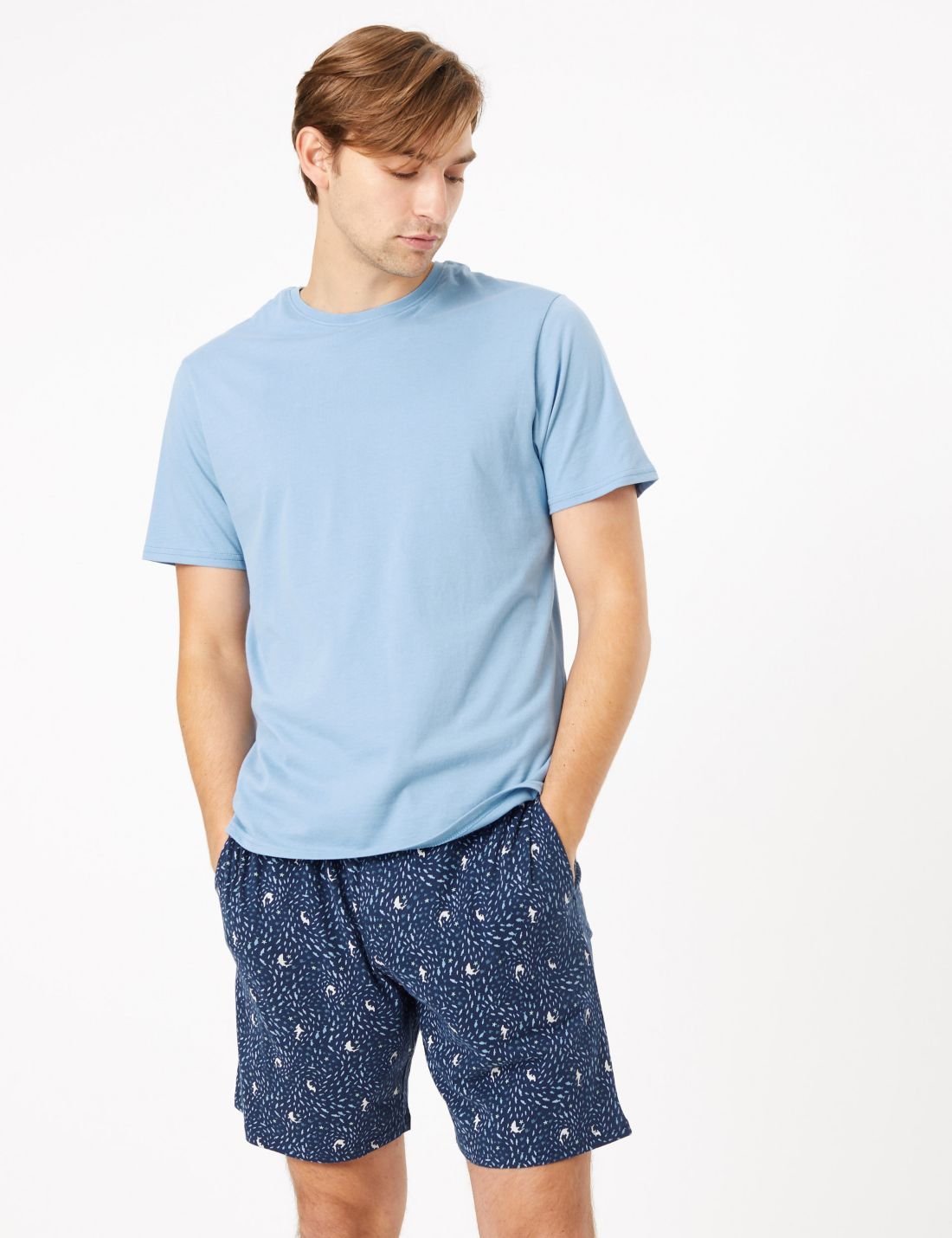 Saf Pamuklu Desenli Pijama Takımı