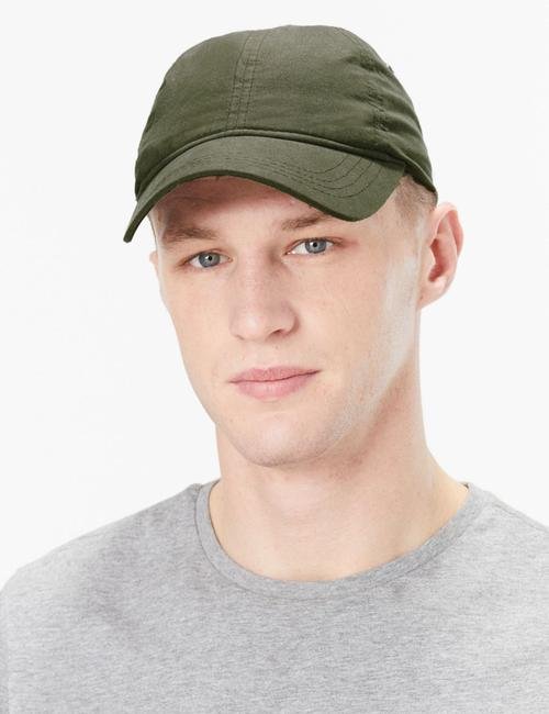 Yeşil Saf Pamuklu Şapka