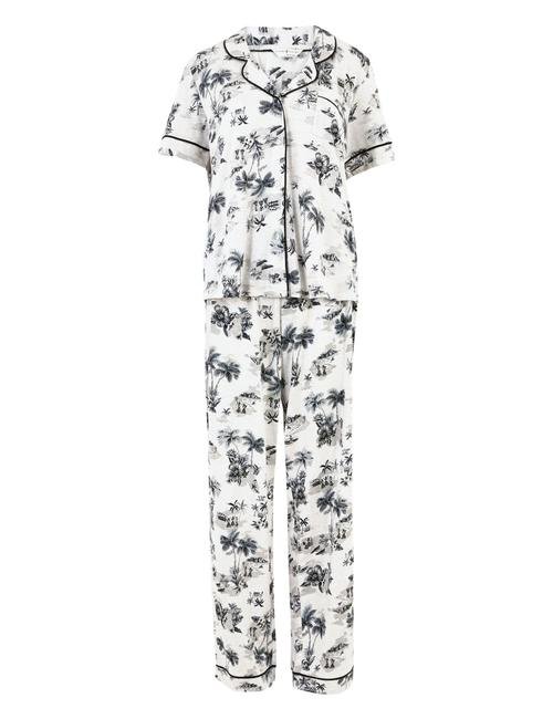 Beyaz Cool Comfort™ Çiçek Desenli Pijama Takımı