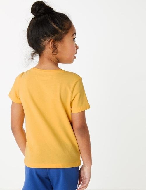 Sarı Mermicorn İşlemi Kısa Kollu T-Shirt
