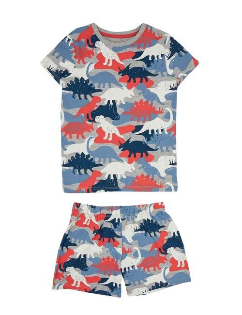 Multi Renk Dinozor Desenli Pijama Takımı