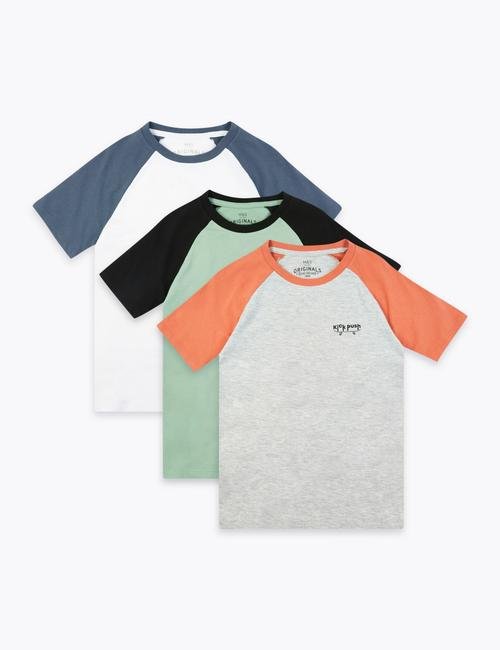 Multi Renk 3'lü Kısa Kollu T-Shirt Takımı