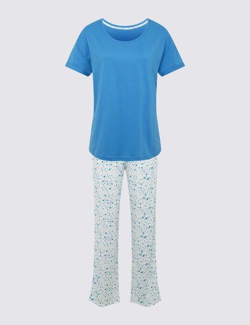 Beyaz Kısa Kollu Crop Pijama Takımı
