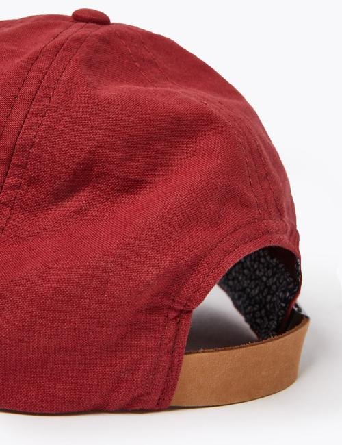 Kırmızı Saf Pamuklu Şapka