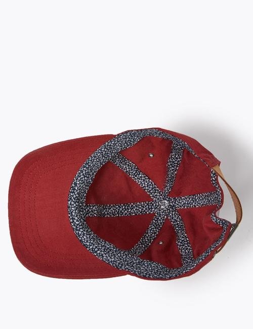 Kırmızı Saf Pamuklu Şapka