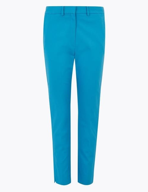 Mavi Slim Fit Yüksek Bel Pantolon