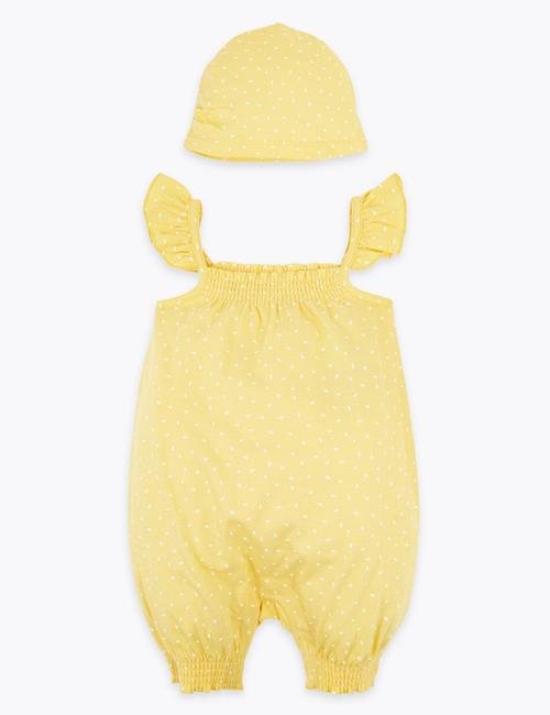 Sarı Şapkalı Bebek Tulumu