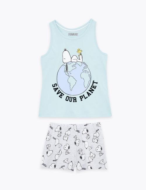 Mavi Snoopy™ Desenli Pijama Takımı