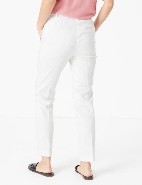 Beyaz Mia Slim 7/8 Pantolon