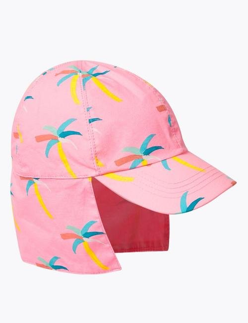 Pembe Palmiye Ağacı Desenli Şapka