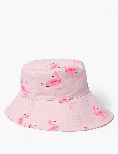 Pembe 2'li Flamingo Desenli Şapka
