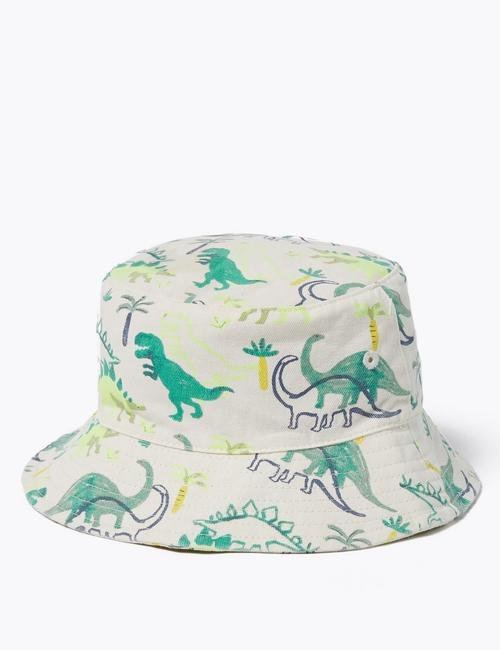 Yeşil 2'li Dinozor Desenli Şapka Seti