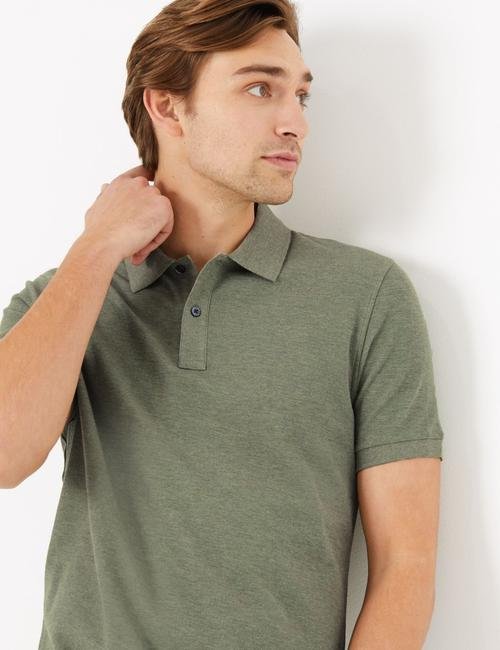 Yeşil Polo Yaka Kısa Kollu T-Shirt