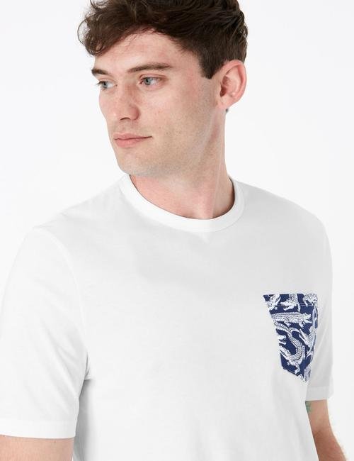 Beyaz Baskılı Basic T-Shirt