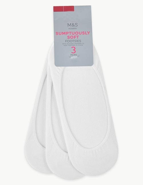 Beyaz 3'lü Sumptuously Soft™ Babet Çorabı Seti