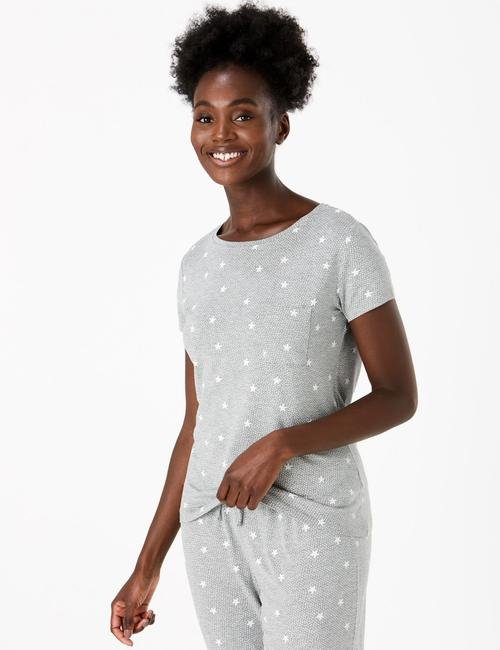 Gri Yıldız Desenli Pijama Takımı