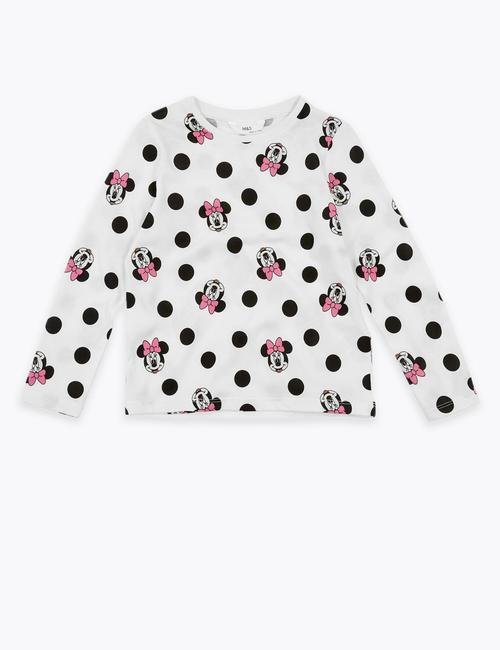 Beyaz Minnie Mouse™ Pamuklu T-Shirt