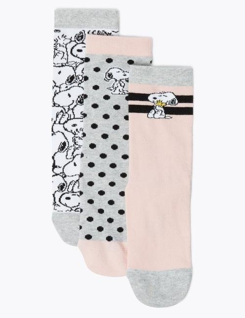Multi Renk 3'lü Snoopy™ Çorap Seti