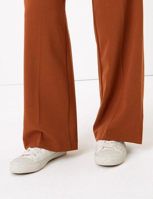 Kahverengi Wide Leg Pantolon