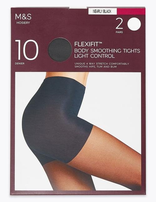 Siyah 2'li Flexifit™ 10 Denye Külotlu Çorap Seti