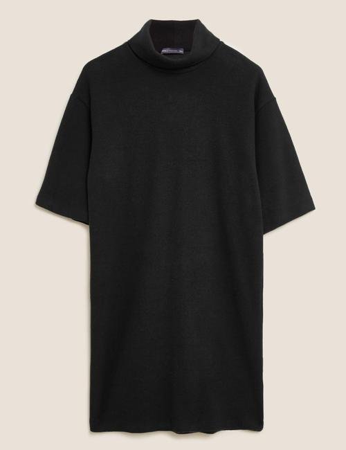 Siyah Yarım Kollu Mini Elbise