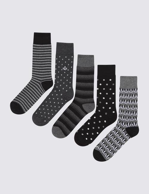 Siyah 5'li Cool & Fresh™ Çorap Seti