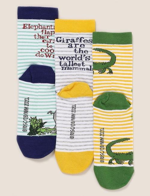 Multi Renk 3'lü Desenli Çorap Seti
