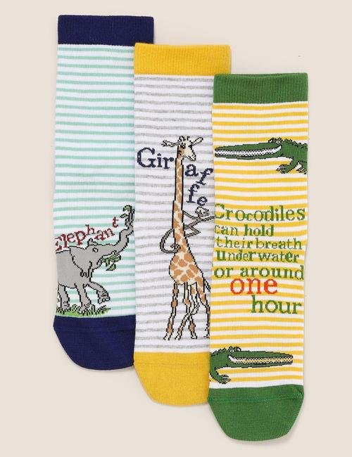 Multi Renk 3'lü Desenli Çorap Seti