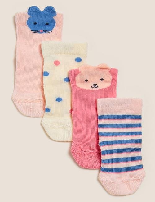 Multi Renk 4'lü Pamuklu Çorap Seti