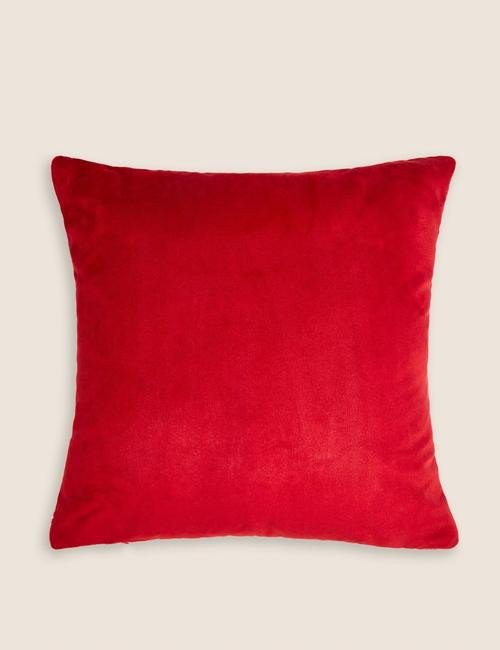 Kırmızı Desenli Dekoratif Yastık