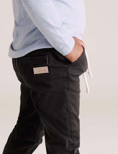 Gri Bel Bağlamalı Regular Fit Pantolon (2-7 Yaş)