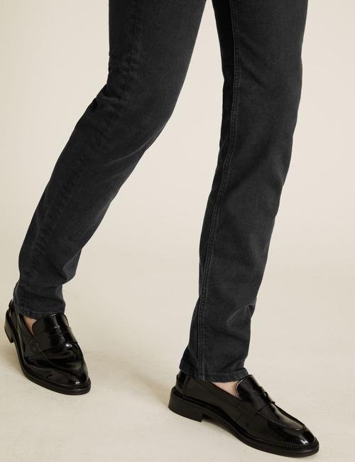 Siyah Straight Leg Supersoft Jean Pantolon