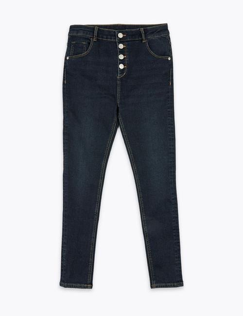 Mavi Yüksek Bel Skinny Jean Pantolon
