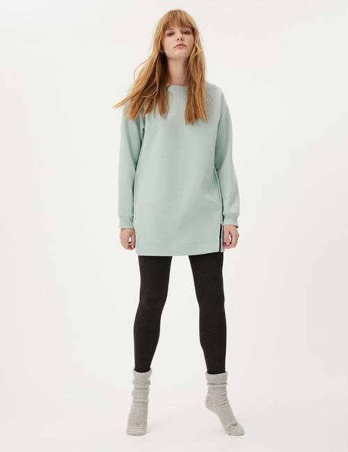 Yeşil Uzun Kollu Tunik Sweatshirt