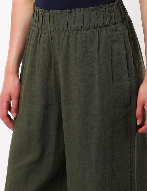 Yeşil Wide Leg Crop Pantolon