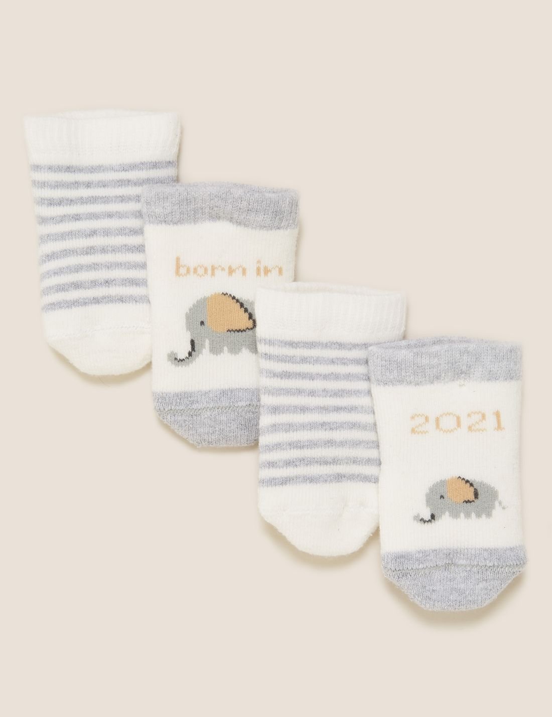 2'li Çizgili Bebek Çorap (0-12 Ay)