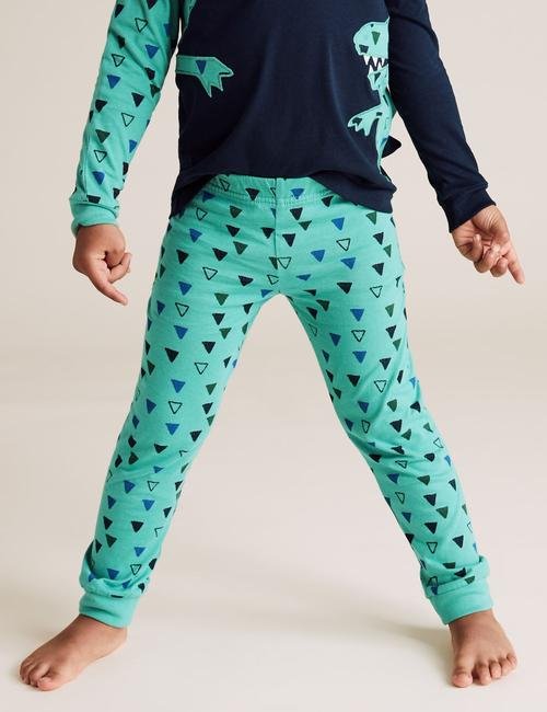 Yeşil Dinozor Desenli Pijama Takımı