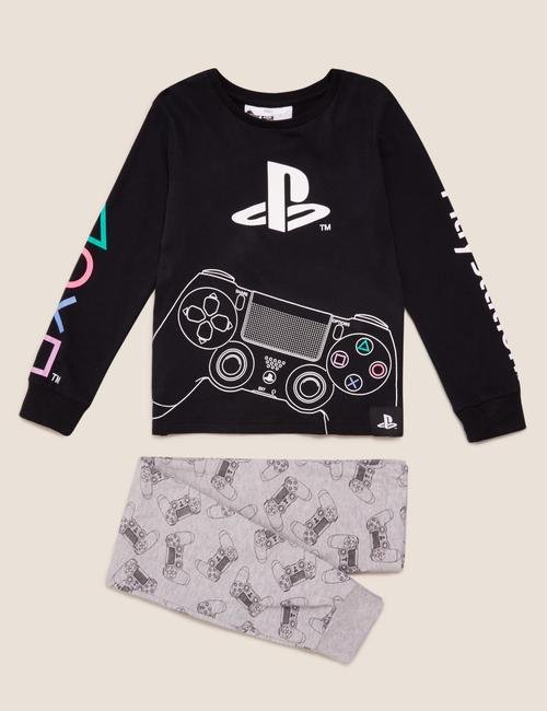 Siyah PlayStation™ Grafik Pijama Takımı