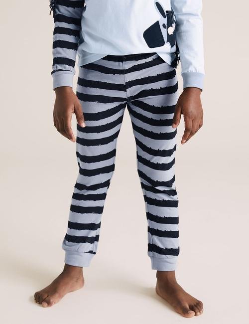 Mavi Zebra Desenli Pijama Takımı