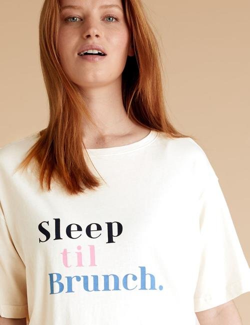 Pembe Sloganlı Şortlu Pijama Takımı