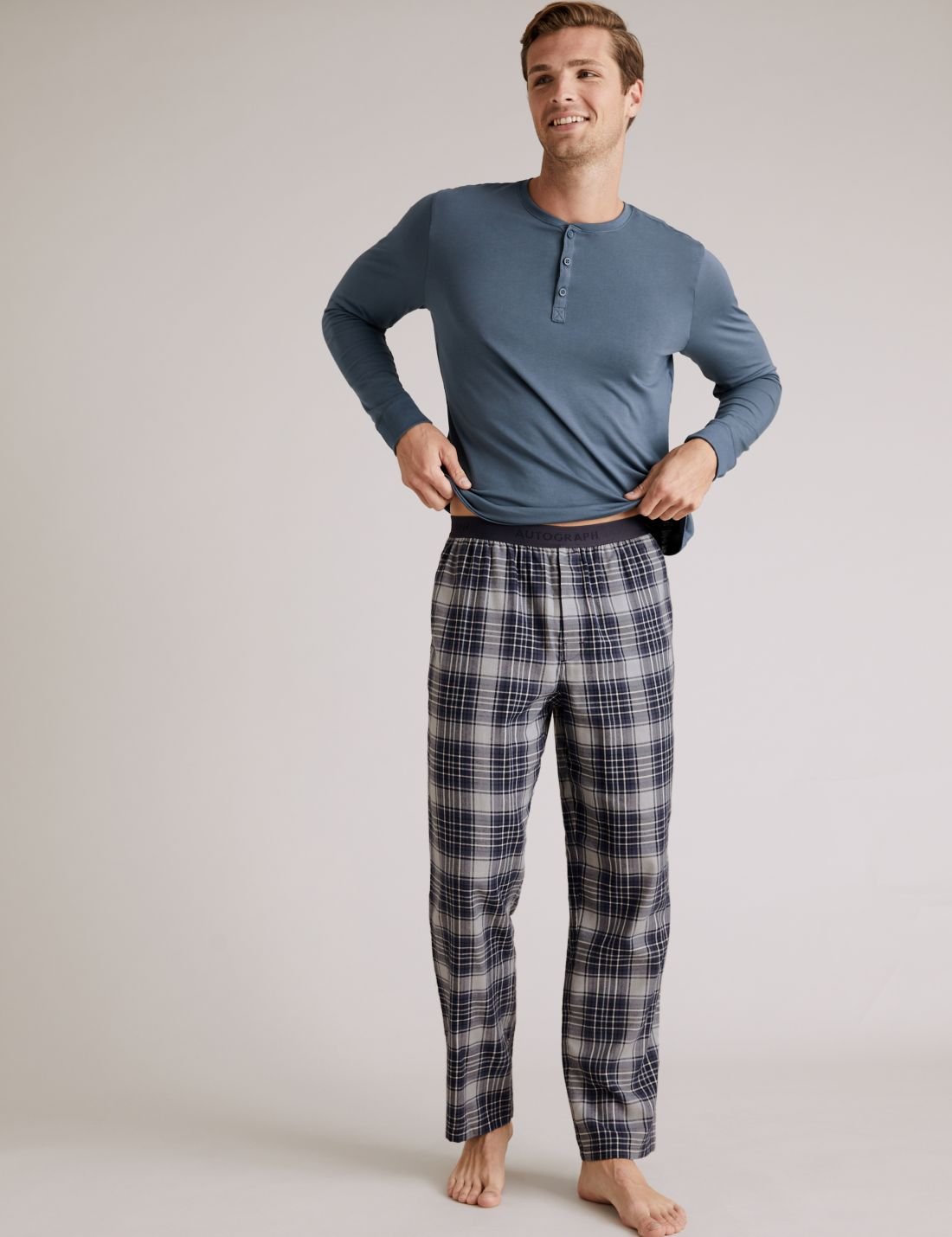 Premium Pamuklu Ekose Pijama Altı