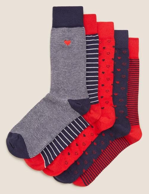Lacivert 5'li Cool & Fresh™ Desenli Çorap Seti