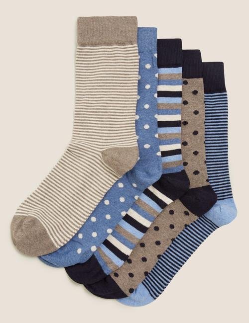 Renksiz 5'li Cool & Fresh™ Desenli Çorap Seti